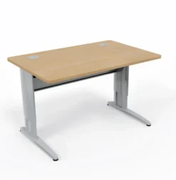 Bureau droit Corial - l. 120 x pr. 80 cm - piétement réglable en hauteur