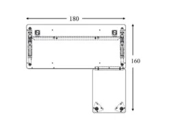 Bureau droit Corial - l. 180 x pr. 80 cm + retour l. 80 x pr. 60 cm