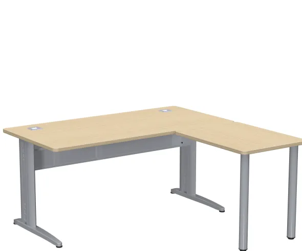 Bureau droit Corial - l. 160 x pr. 80 cm + retour l. 80 x pr. 60 cm