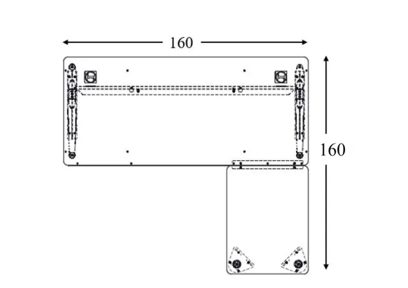 Bureau droit Corial - l. 160 x pr. 80 cm + retour l. 80 x pr. 60 cm