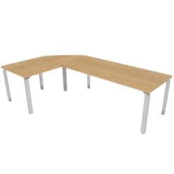 Bureau droit Epure - l. 180 x pr. 80 cm + angle 90° + retour l. 80 x pr. 80 cm