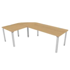 Bureau droit Epure - l. 160 x pr. 80 cm + angle 90° + retour l. 80 x pr. 80 cm