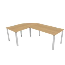 Bureau droit Epure - l. 140 x pr. 80 cm + angle 90° + retour l. 80 x pr. 80 cm