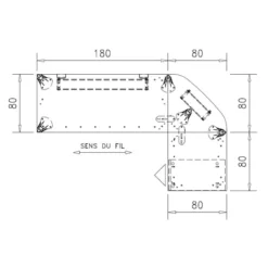 Bureau droit Epure - l. 180 x pr. 80 cm + angle 90° + retour l. 80 x pr. 80 cm sur caisson porteur