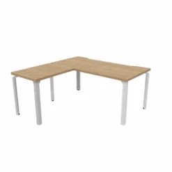 Bureau droit Epure - l. 160 x pr. 80 cm - échancrure + retour l. 80 x pr. 60 cm