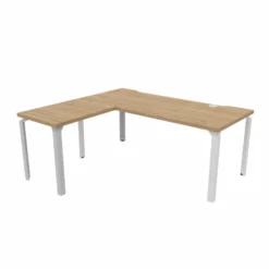 Bureau droit Epure - l. 180 x pr. 80 cm - échancrure - boitier 1 PC + 1 USB A + 1 USB C + retour l. 80 x pr. 60 cm