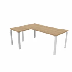 Bureau droit Epure - l. 180 x pr. 80 cm - échancrure - boitier 1 PC + 1 USB A + 1 USB C + retour l. 60 x pr. 60 cm