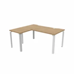Bureau droit Epure - l. 160 x pr. 80 cm - échancrure - boitier 1 PC + 1 USB A + 1 USB C + retour l. 60 x pr. 60 cm