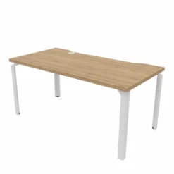 Bureau droit Epure - l. 160 x pr. 80 cm - échancrure - boitier 1 PC + 1 USB A + 1 USB C