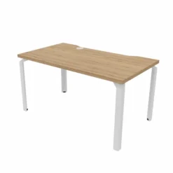 Bureau droit Epure - l. 140 x pr. 80 cm - échancrure - boitier 1 PC + 1 USB A + 1 USB C