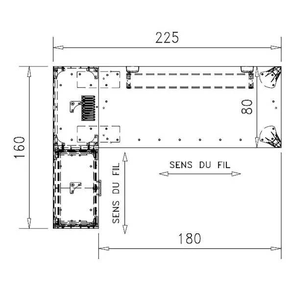 Bureau droit Epure - l. 180 x pr. 80 cm + meuble de rangement bas