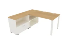 Bureau droit Epure - l. 120 x pr. 80 cm + meuble de rangement bas
