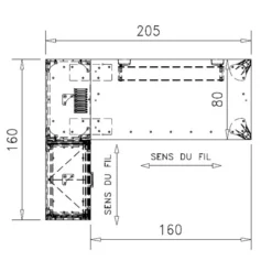 Bureau droit Epure - l. 160 x pr. 80 cm + meuble de rangement haut