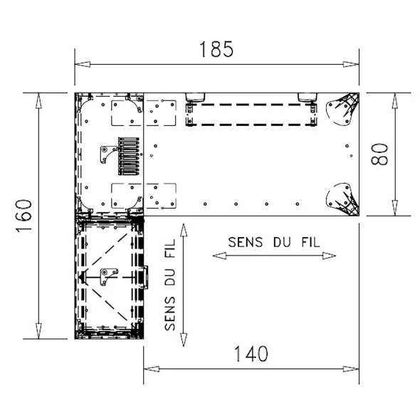 Bureau droit Epure - l. 140 x pr. 80 cm + meuble de rangement haut