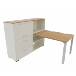 Bureau droit Epure - l. 120 x pr. 80 cm + meuble de rangement haut