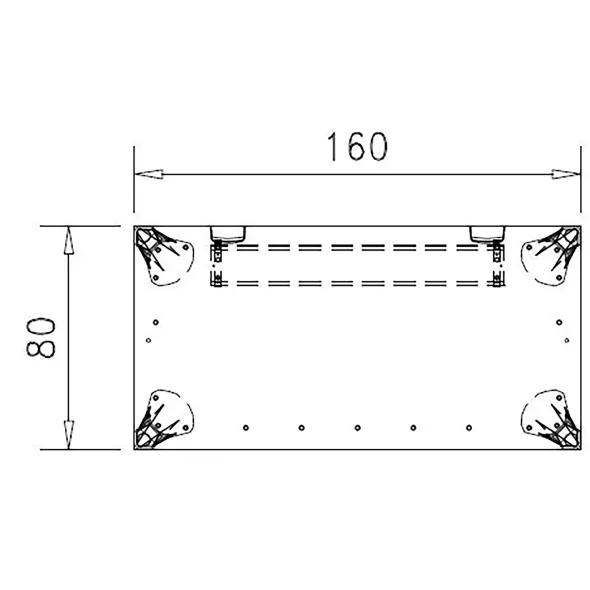Bureau droit Epure - l. 160 x pr. 80 cm - piétement réglable en hauteur