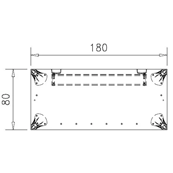Bureau droit Epure - l. 180 x pr. 80 cm - piétement réglable en hauteur