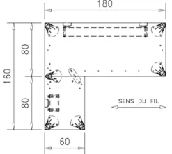 Bureau droit Epure - l. 180 x pr. 80 cm + retour l. 80 x pr. 60 cm