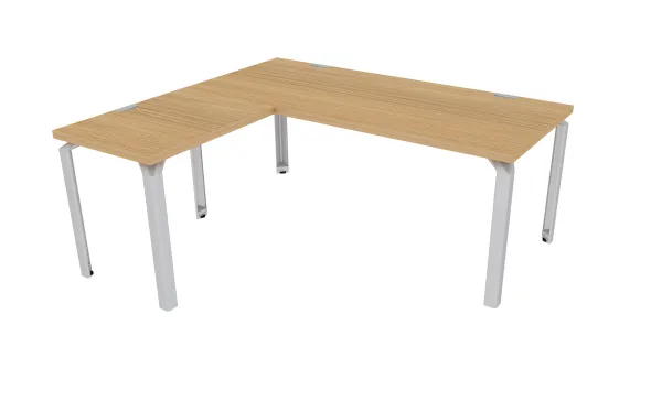 Bureau droit Epure - l. 180 x pr. 80 cm + retour l. 80 x pr. 60 cm
