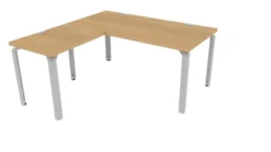 Bureau droit Epure - l. 160 x pr. 80 cm + retour l. 80 x pr. 60 cm