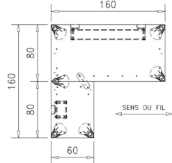 Bureau droit Epure - l. 160 x pr. 80 cm + retour l. 80 x pr. 60 cm