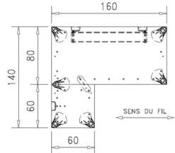 Bureau droit Epure - l. 160 x pr. 80 cm + retour l. 60 x pr. 60 cm