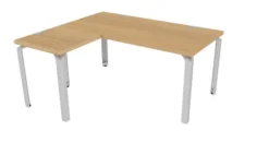 Bureau droit Epure - l. 160 x pr. 80 cm + retour l. 60 x pr. 60 cm