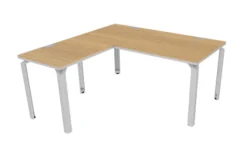 Bureau droit Epure - l. 160 x pr. 80 cm + retour l. 80 x pr. 60 cm - chant bicolore