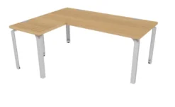 Bureau droit Epure - l. 180 x pr. 80 cm + retour l. 60 x pr. 60 cm