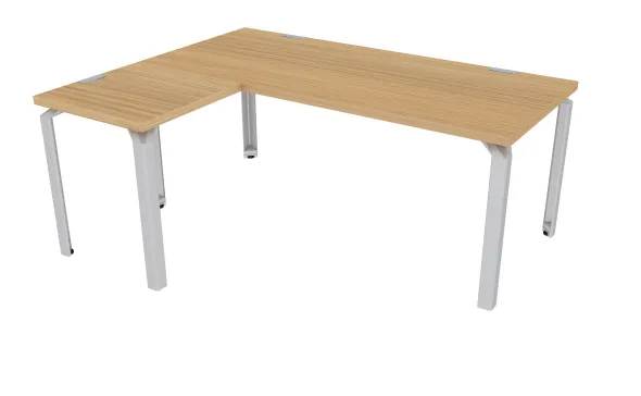 Bureau droit Epure - l. 180 x pr. 80 cm + retour l. 60 x pr. 60 cm