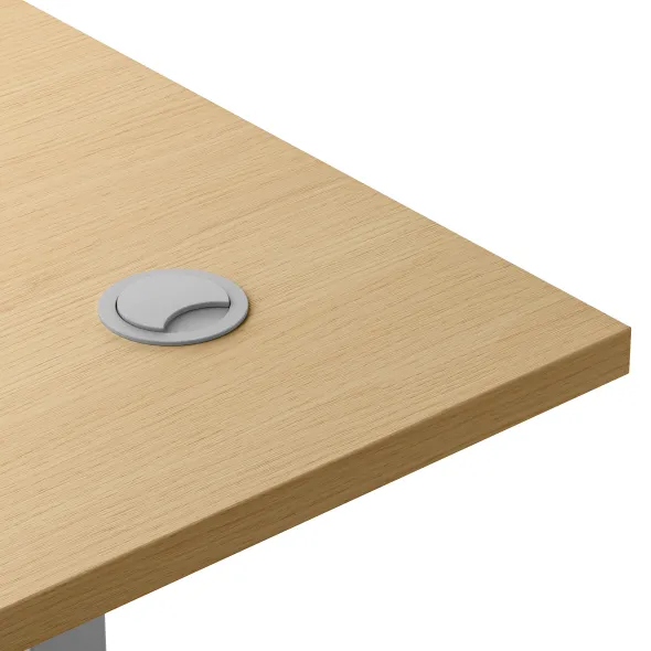 Bureau droit Ergo Up - l. 120 x pr. 80 cm - avec 2 obturateurs - réglage en hauteur électrique