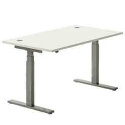 Bureau droit Ergo Up - l. 120 x pr. 80 cm - avec 2 obturateurs - réglage en hauteur électrique