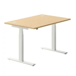 Bureau droit Ergo Up - l. 120 x pr. 80 cm - avec 2 obturateurs - réglage en hauteur électrique