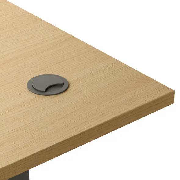 Bureau droit Ergo Up - l. 120 x pr. 80 cm - avec 2 obturateurs - réglage en hauteur électrique