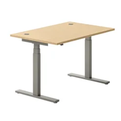 Bureau droit Ergo Up - l. 120 x pr. 80 cm - avec 2 obturateurs - réglage en hauteur électrique