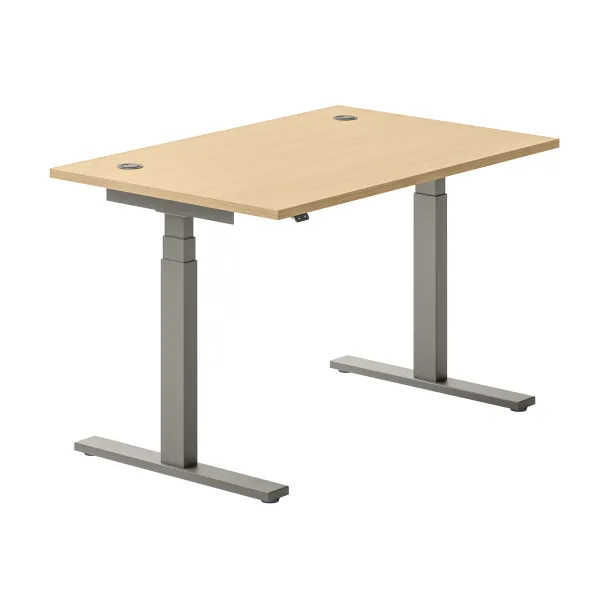 Bureau droit Ergo Up - l. 120 x pr. 80 cm - avec 2 obturateurs - réglage en hauteur électrique