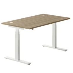 Bureau droit Ergo Up - l. 140 x pr. 80 cm - avec 2 obturateurs - réglage en hauteur électrique
