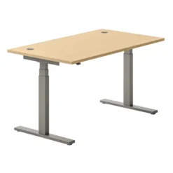 Bureau droit Ergo Up - l. 140 x pr. 80 cm - avec 2 obturateurs - réglage en hauteur électrique