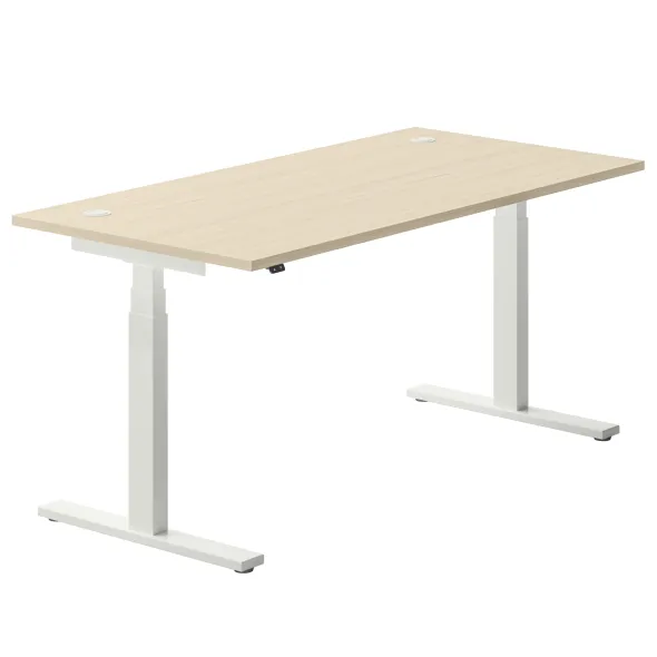 Bureau droit Ergo Up - l. 160 x pr. 80 cm - avec 2 obturateurs - réglage en hauteur électrique