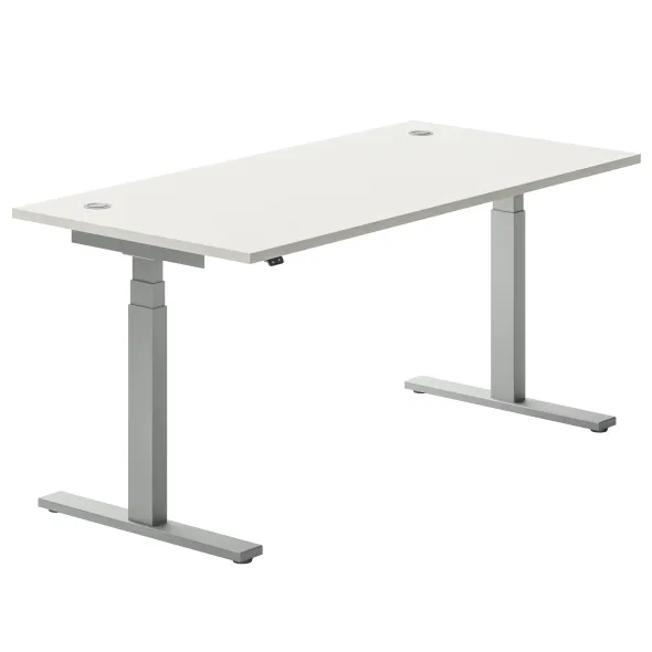 Bureau droit Ergo Up - l. 160 x pr. 80 cm - avec 2 obturateurs - réglage en hauteur électrique