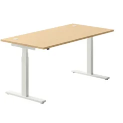 Bureau droit Ergo Up - l. 160 x pr. 80 cm - avec 2 obturateurs - réglage en hauteur électrique