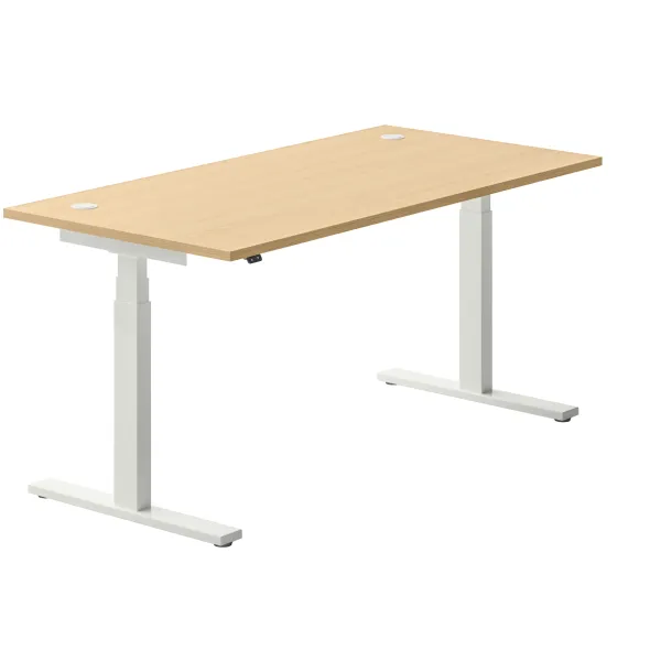 Bureau droit Ergo Up - l. 160 x pr. 80 cm - avec 2 obturateurs - réglage en hauteur électrique