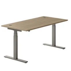 Bureau droit Ergo Up - l. 160 x pr. 80 cm - avec 2 obturateurs - réglage en hauteur électrique