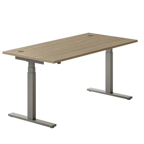 Bureau droit Ergo Up - l. 160 x pr. 80 cm - avec 2 obturateurs - réglage en hauteur électrique