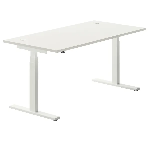Bureau droit Ergo Up - l. 160 x pr. 80 cm - avec 2 obturateurs - réglage en hauteur électrique