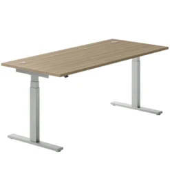 Bureau droit Ergo Up - l. 180 x pr. 80 cm - avec 2 obturateurs - réglage en hauteur électrique
