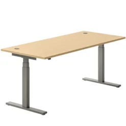 Bureau droit Ergo Up - l. 180 x pr. 80 cm - avec 2 obturateurs - réglage en hauteur électrique