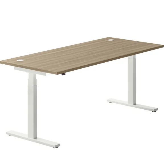 Bureau droit Ergo Up - l. 180 x pr. 80 cm - avec 2 obturateurs - réglage en hauteur électrique