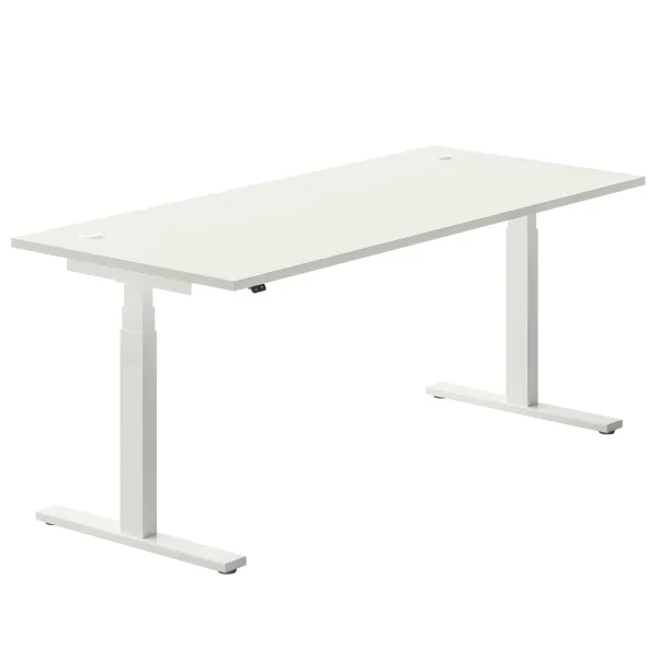 Bureau droit Ergo Up - l. 180 x pr. 80 cm - avec 2 obturateurs - réglage en hauteur électrique