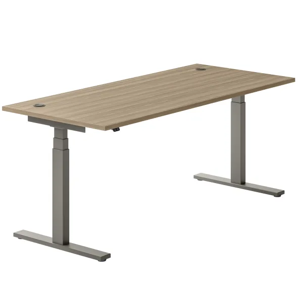 Bureau droit Ergo Up - l. 180 x pr. 80 cm - avec 2 obturateurs - réglage en hauteur électrique